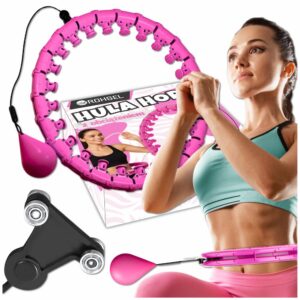 Różowe hula hop z wypustkami i obciążeniem Rohsel - Zdjęcie główne