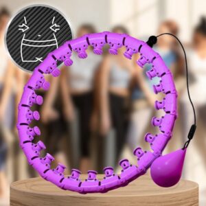 Fioletowe hula hop z wypustkami i obciążeniem Rohsel - Obręcz z piłką