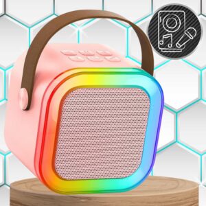 Zestaw do karaoke Rohsel - Różowy - Podświetlony, pod kątem