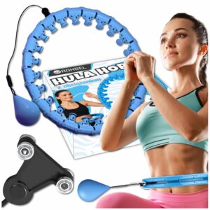 Niebieskie hula hop z wypustkami i obciążeniem Rohsel - Zdjęcie główne